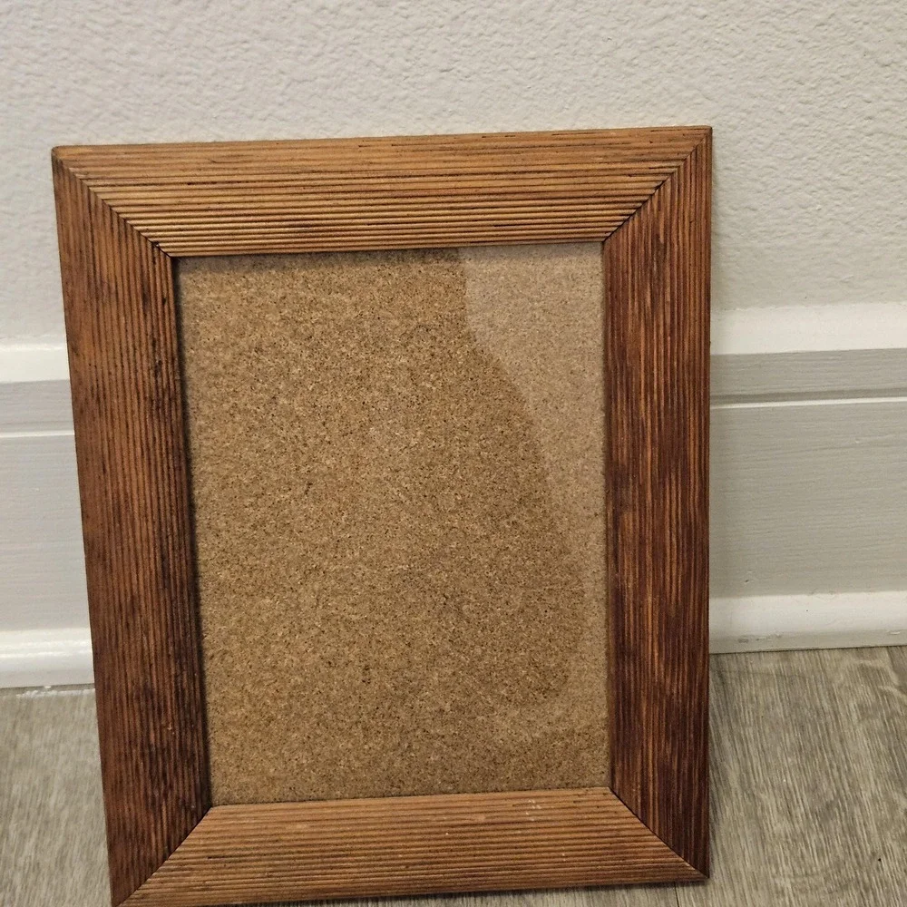 Vintage glass insert 8x5.5 wooden‎ frame wall mount vertical or horizontal